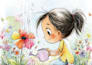 illustrate children story book water color